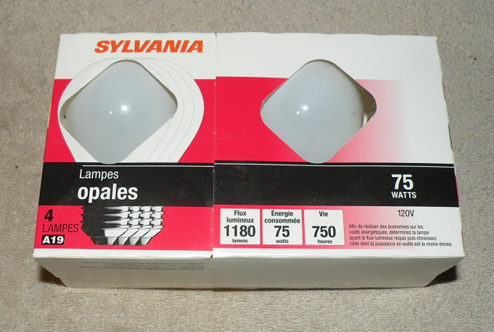 Sylvania Soft White 75W Light Bulbs A19 4-Pack New